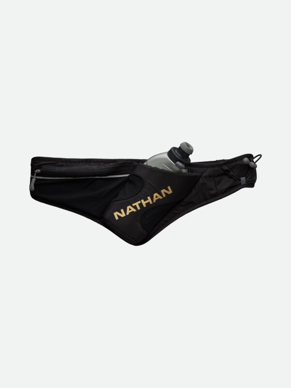 Nathan Peak Hydration Waist Pack with 18 oz Flask - Black/Gold